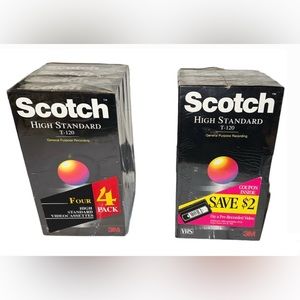 Lot Of 8 New  SCOTCH  High  Standard T-120 Vidiocassettes - VHS